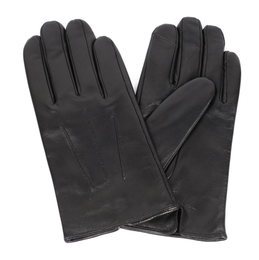 Mens Classic Leather Touch Screen Gloves
