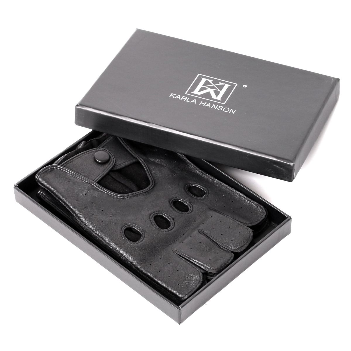 Mens Leather Fingerless Driving Gloves