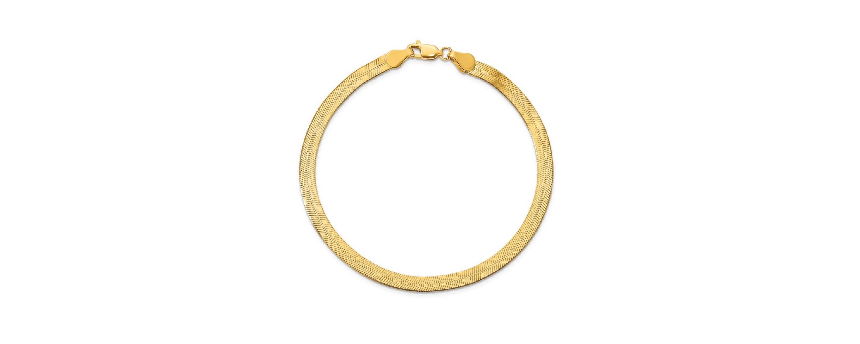 14k Gold Imperial Herringbone Chain Bracelet