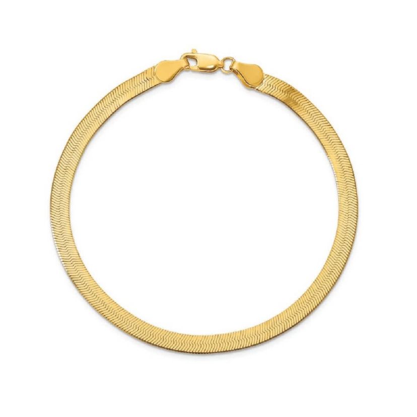 14k Gold Imperial Herringbone Chain Bracelet