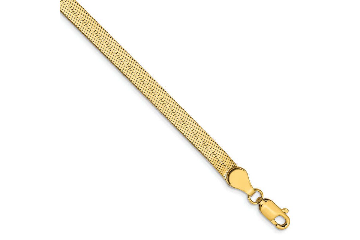 14k Gold Imperial Herringbone Chain Bracelet
