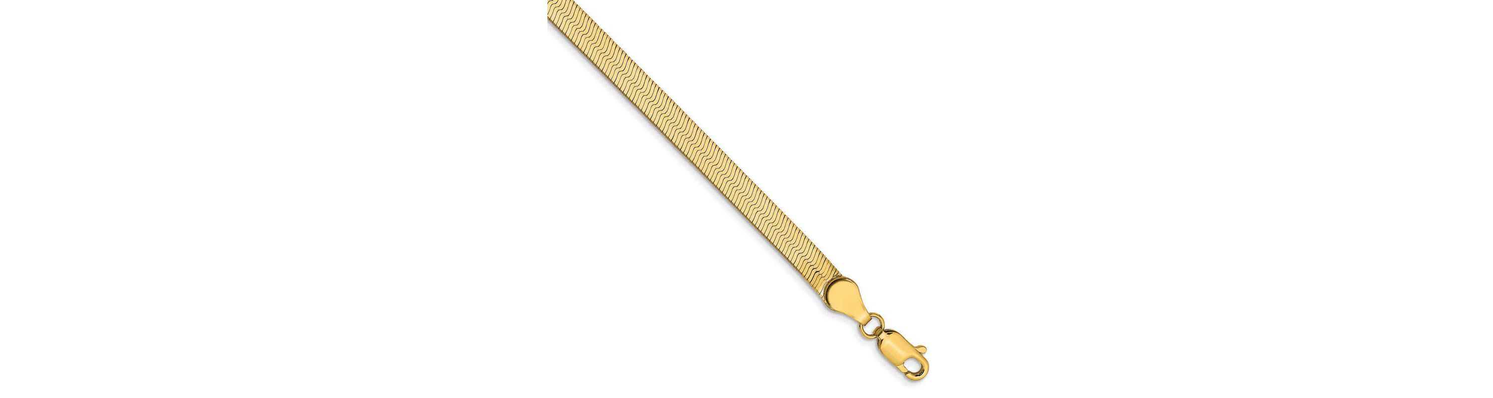 14k Gold Imperial Herringbone Chain Bracelet