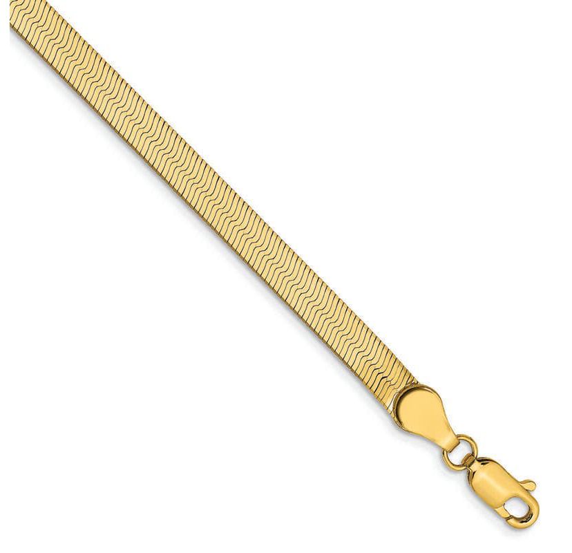 14k Gold Imperial Herringbone Chain Bracelet