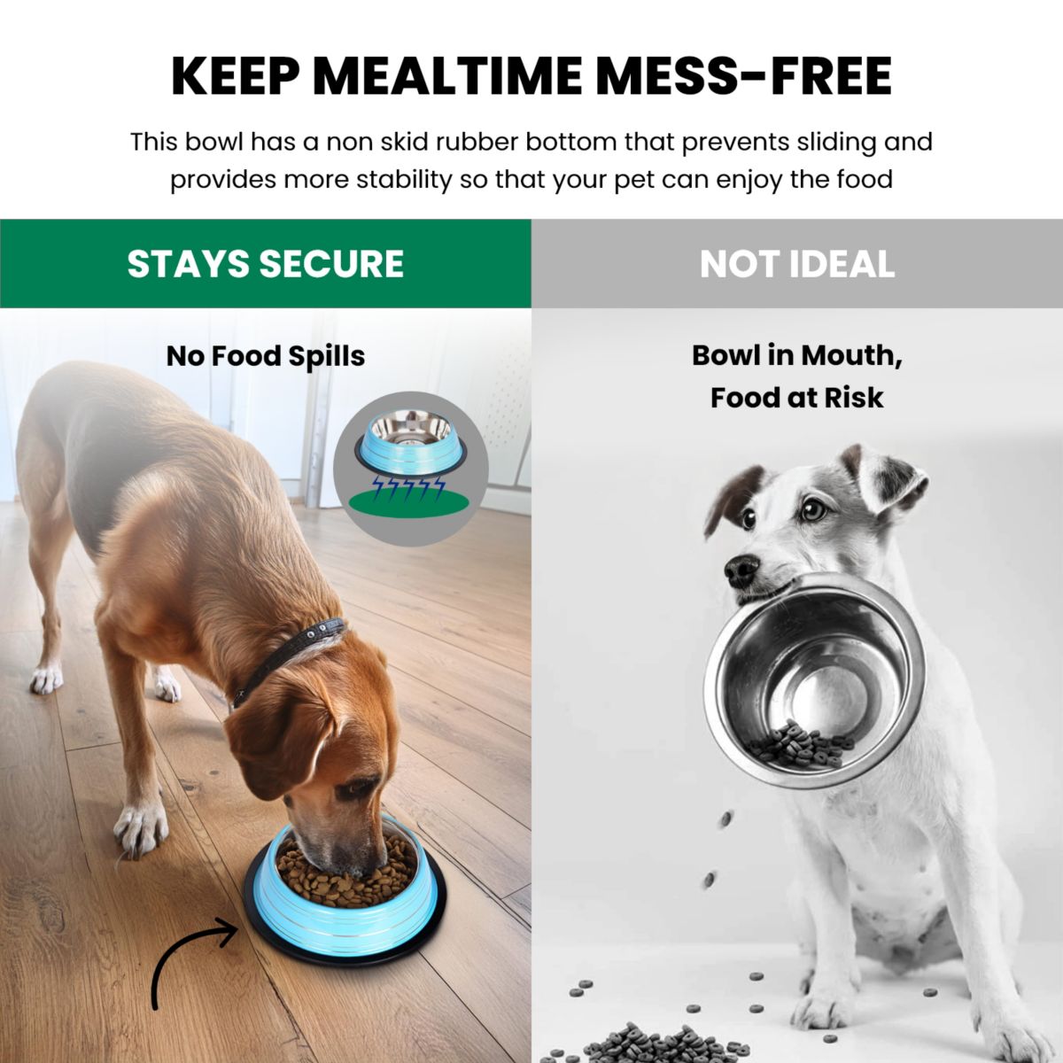 2 Pack Color Splash Stripe Non-Skid Pet Bowl for Dog or Cat - Pink - 64 oz - 8 cup