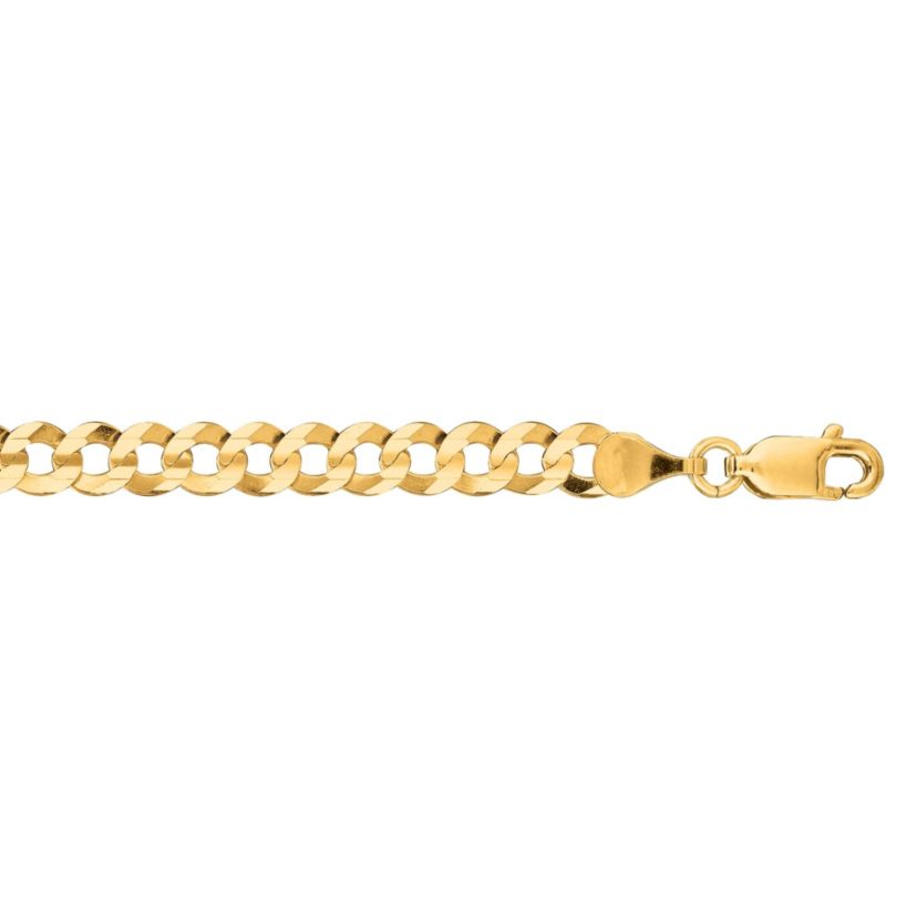 Mens 14k Gold Miami Cuban Curb Chain Bracelet