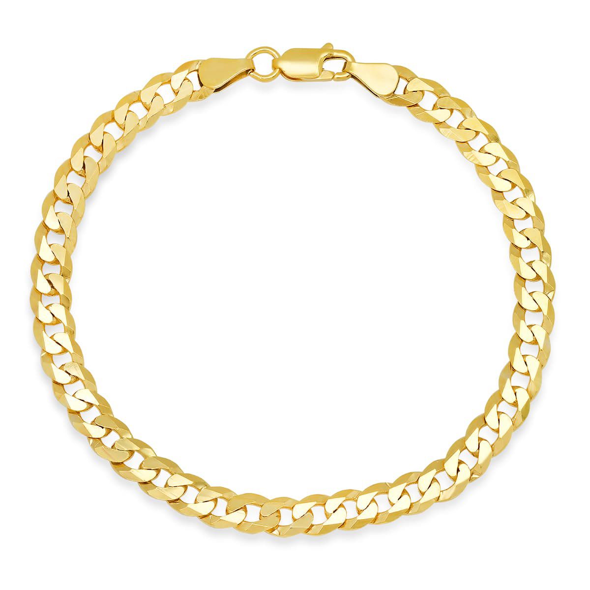 Mens 14k Gold Miami Cuban Curb Chain Bracelet