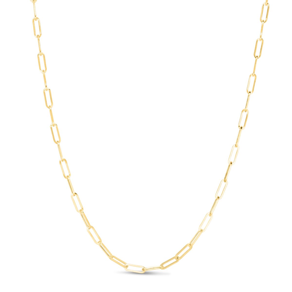 14k Gold 3.2mm Paperclip Chain Necklace