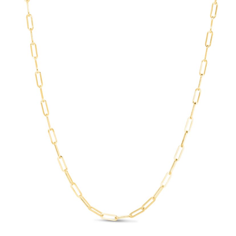 14k Gold 3.2mm Paperclip Chain Necklace