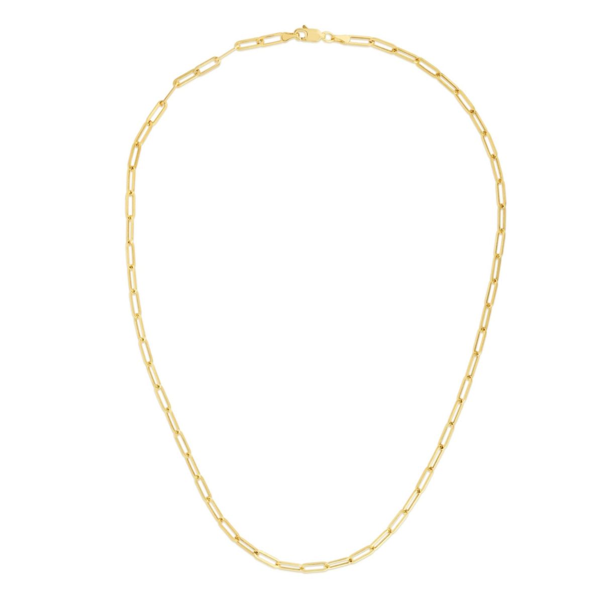14k Gold 3.2mm Paperclip Chain Necklace