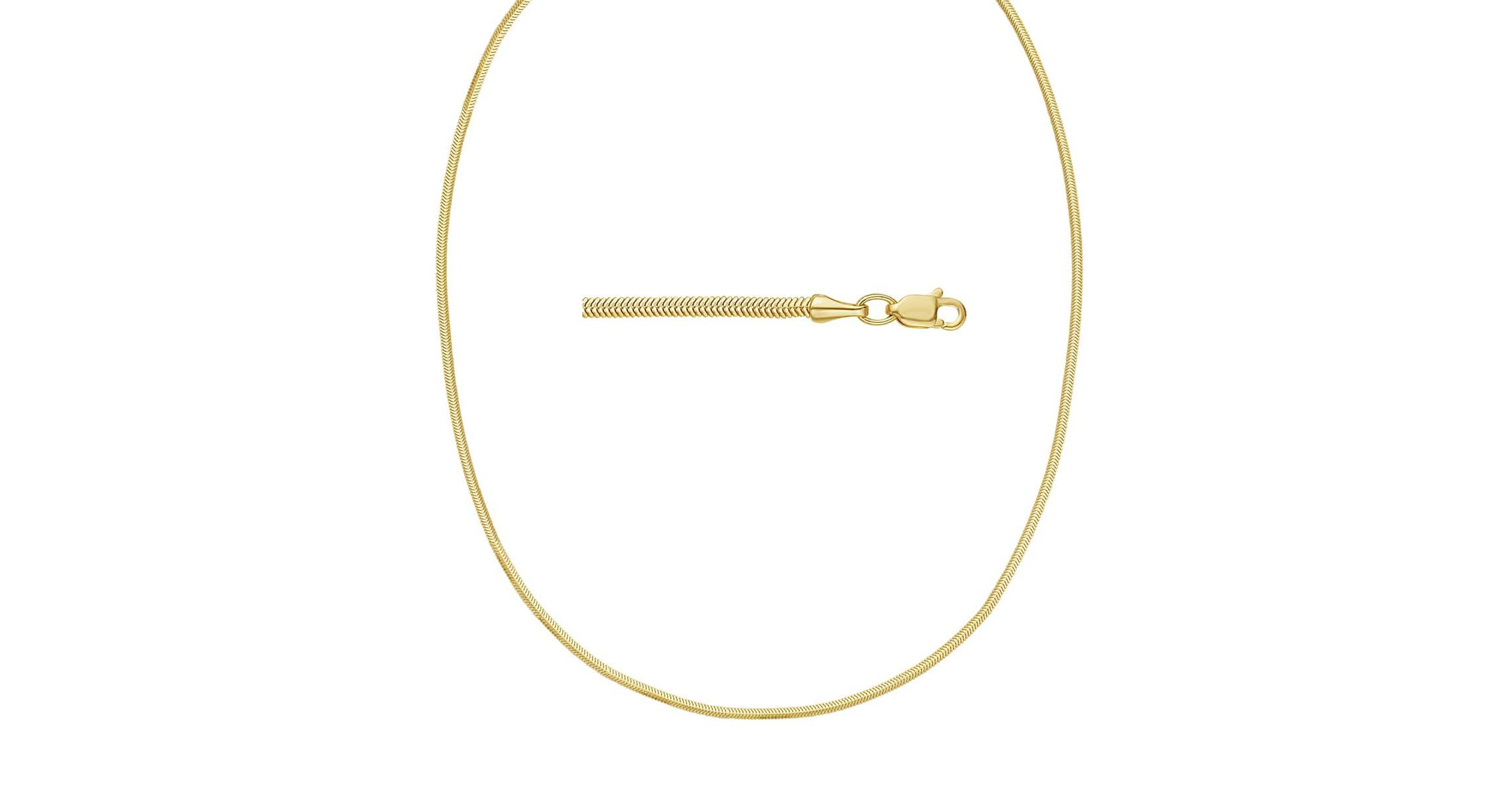 Unisex 14k Gold 2mm Snake Chain Necklace