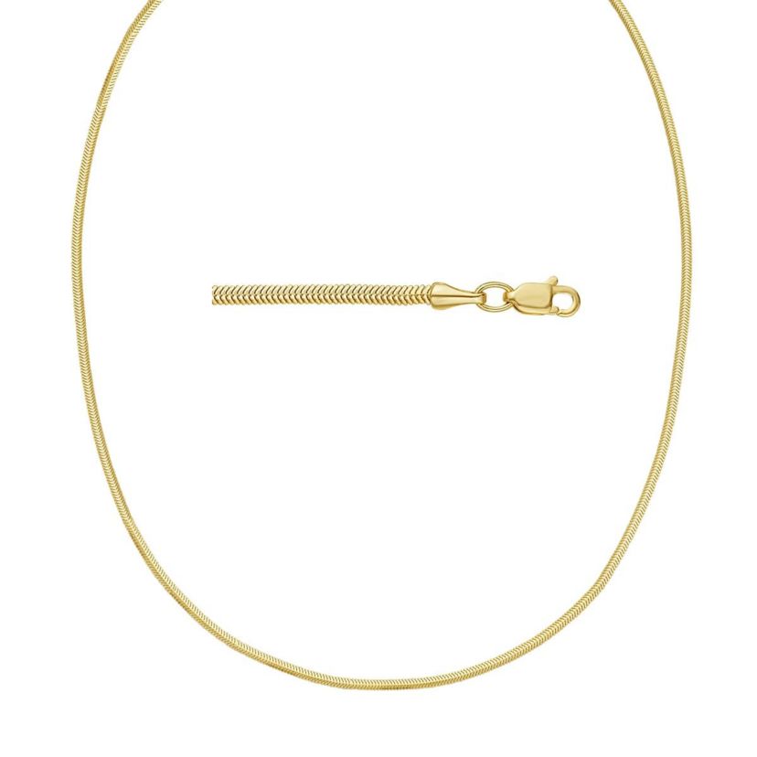 Unisex 14k Gold 2mm Snake Chain Necklace