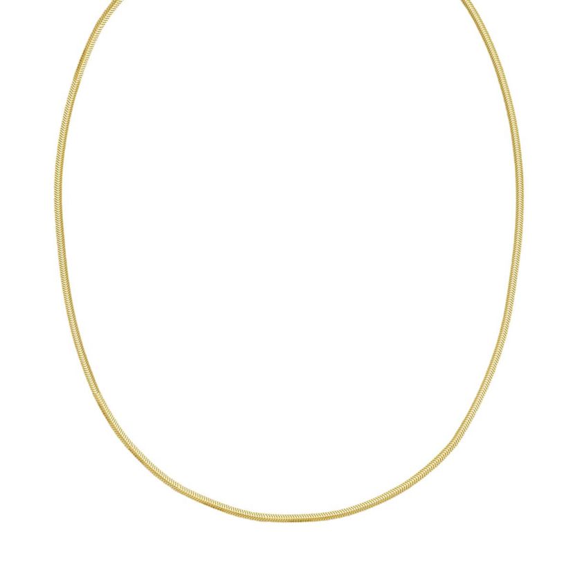 Unisex 14k Gold 2mm Snake Chain Necklace