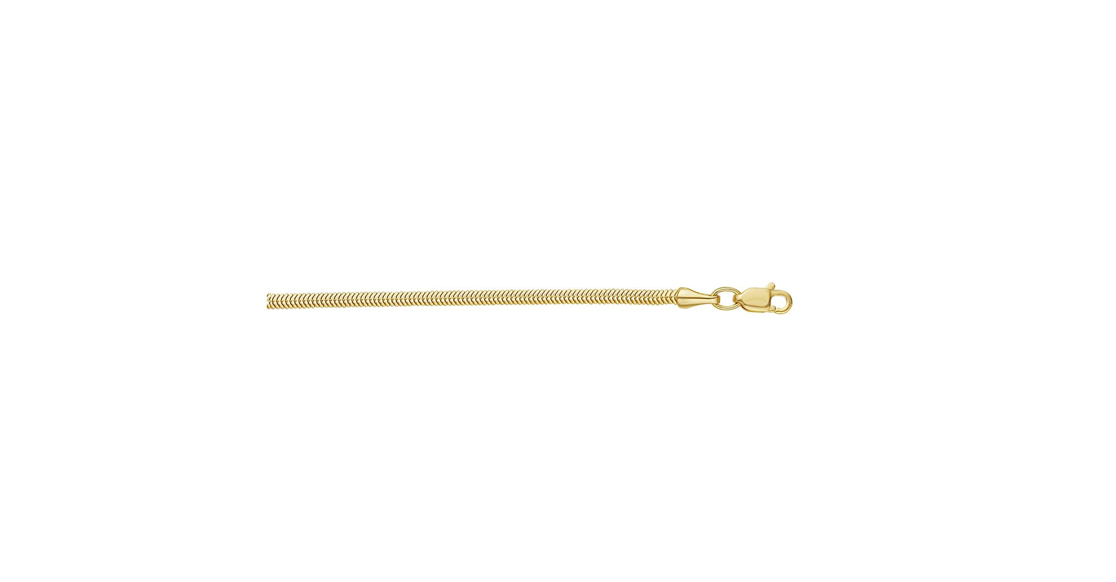 Unisex 14k Gold 2mm Snake Chain Necklace