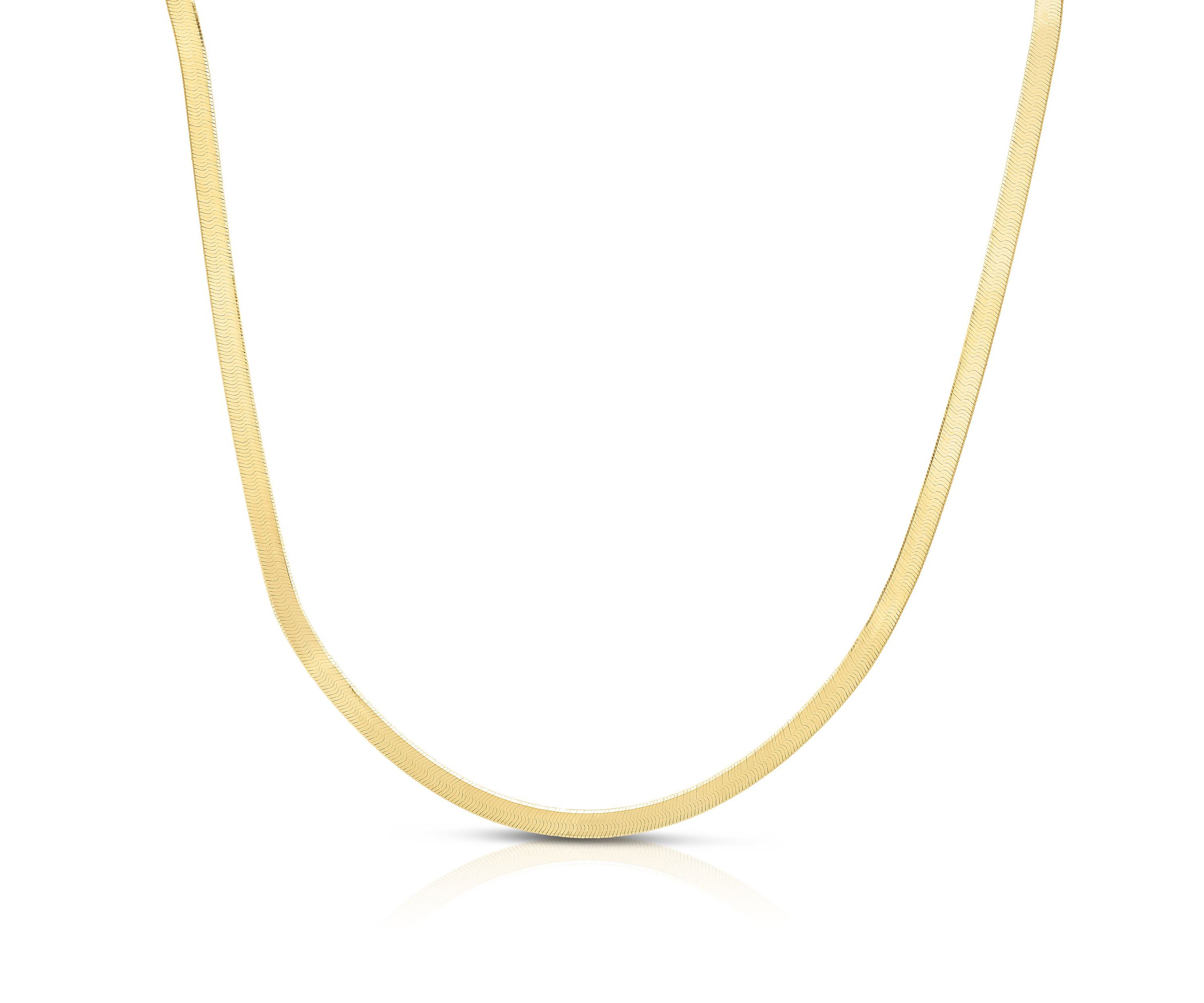 14k Gold 4.6mm Imperial Herringbone Chain Necklace