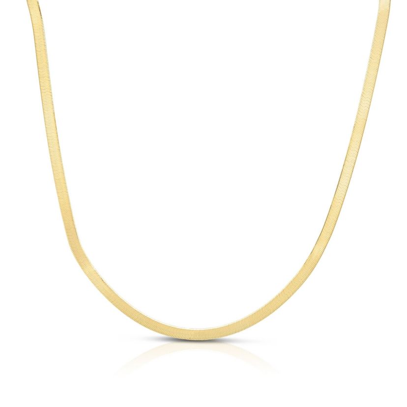 14k Gold 4.6mm Imperial Herringbone Chain Necklace