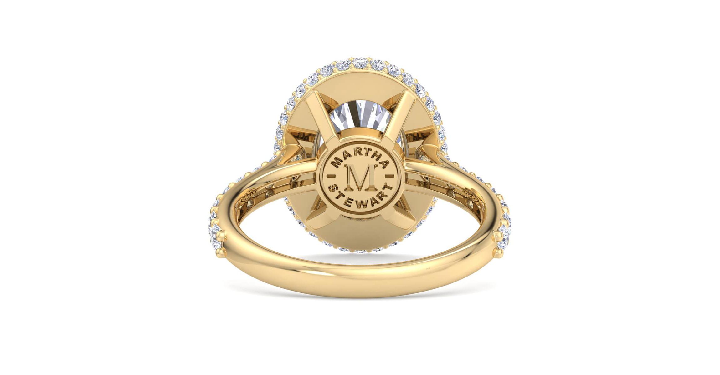 Lab Created 4 Carat Oval Shape Lab Grown Diamond Hidden Halo Engagement Ring Available in 14K White and Yellow Gold