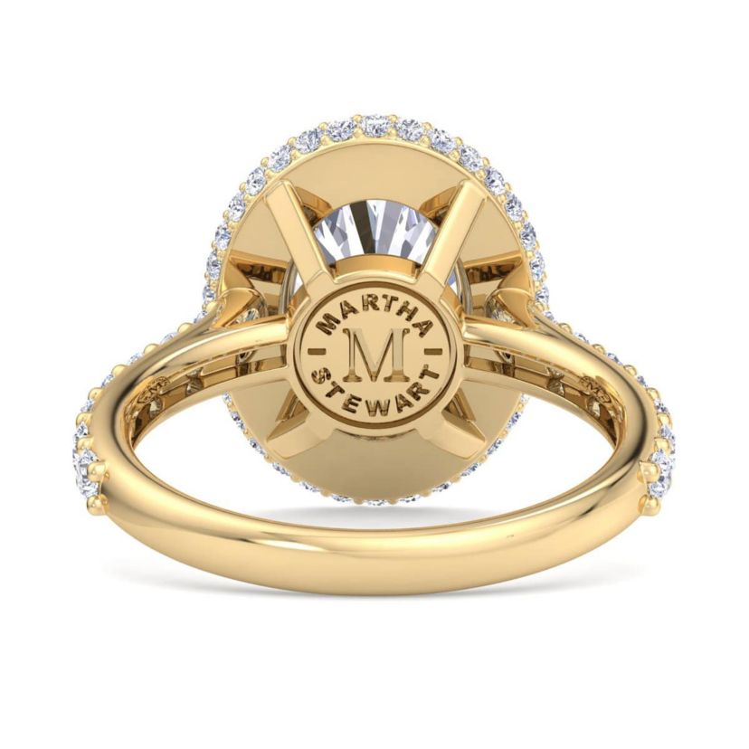 Lab Created 4 Carat Oval Shape Lab Grown Diamond Hidden Halo Engagement Ring Available in 14K White and Yellow Gold
