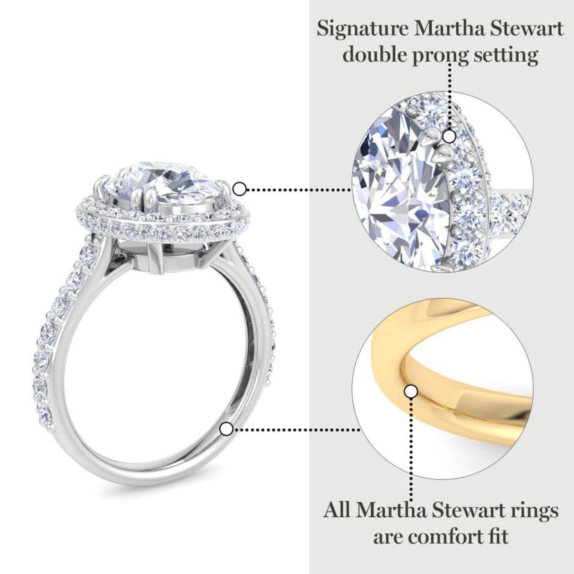 Lab Created 4 Carat Oval Shape Lab Grown Diamond Hidden Halo Engagement Ring Available in 14K White and Yellow Gold