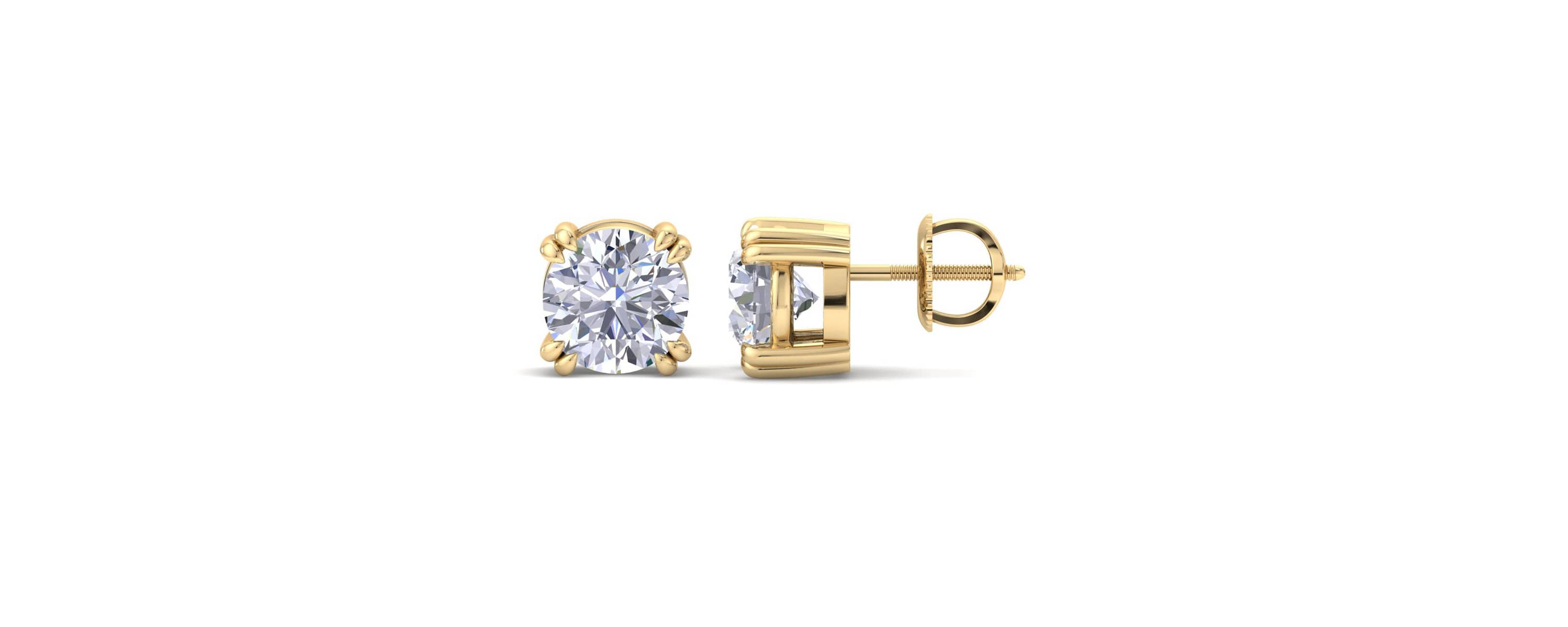 Lab Created 2 Carat Lab Grown Diamond Stud Earrings Available In 14 Karat White Or Yellow Gold