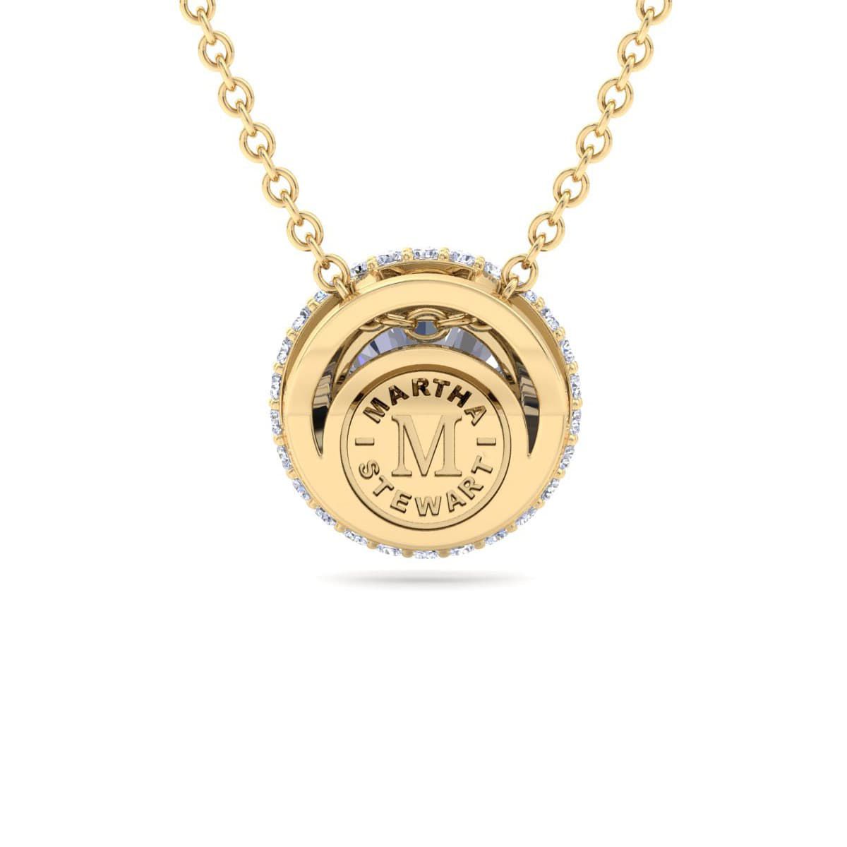 Lab Created 2 1/4 Carat Lab Grown Diamond Halo Necklace Available In 14K White and Yellow Gold