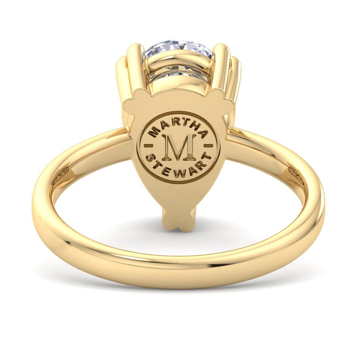 Lab Created 3 Carat Pear Shape Lab Grown Diamond Solitaire Engagement Ring Available in 14K White and Yellow Gold