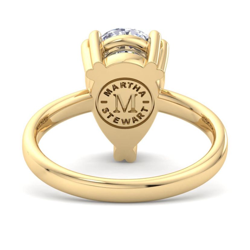 Lab Created 3 Carat Pear Shape Lab Grown Diamond Solitaire Engagement Ring Available in 14K White and Yellow Gold
