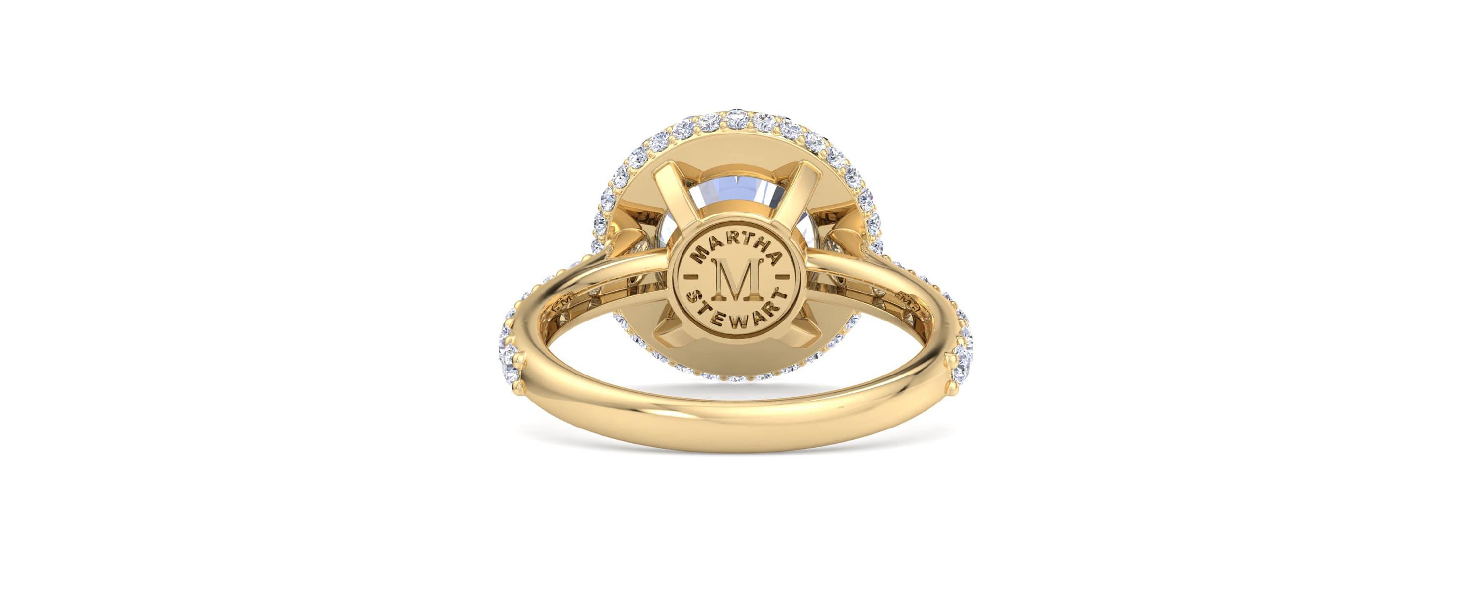 Lab Created 4 Carat Round Lab Grown Diamond Hidden Halo Engagement Ring Available in 14K White and Yellow Gold