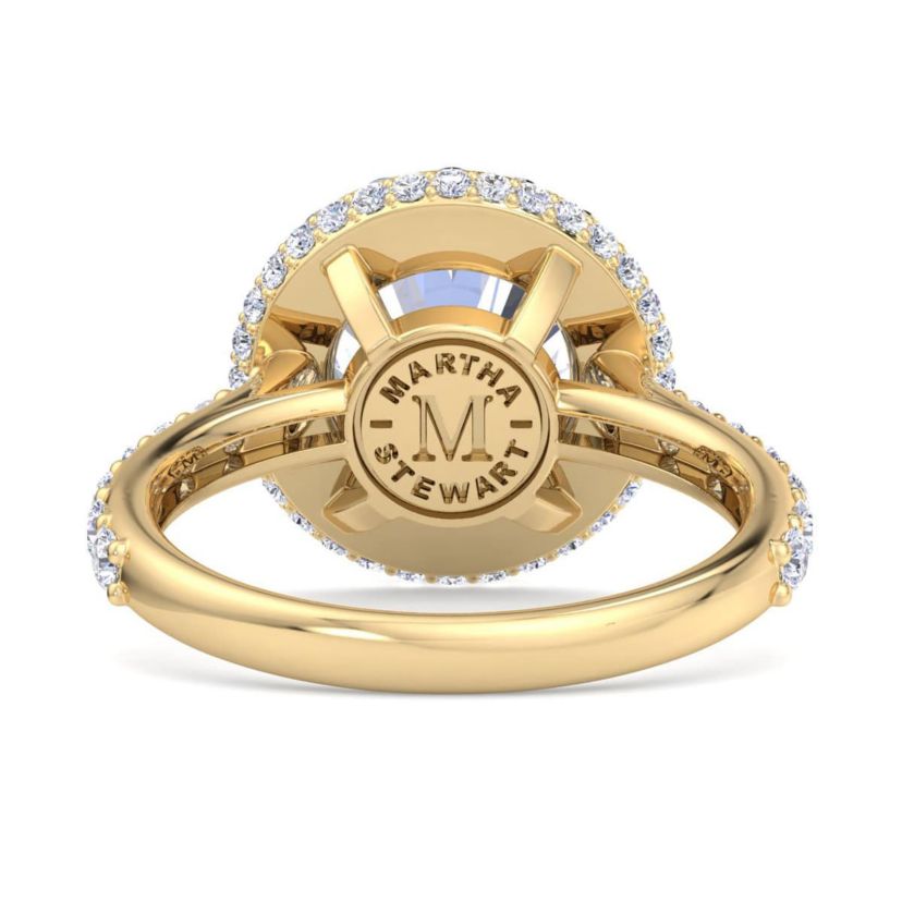 Lab Created 4 Carat Round Lab Grown Diamond Hidden Halo Engagement Ring Available in 14K White and Yellow Gold