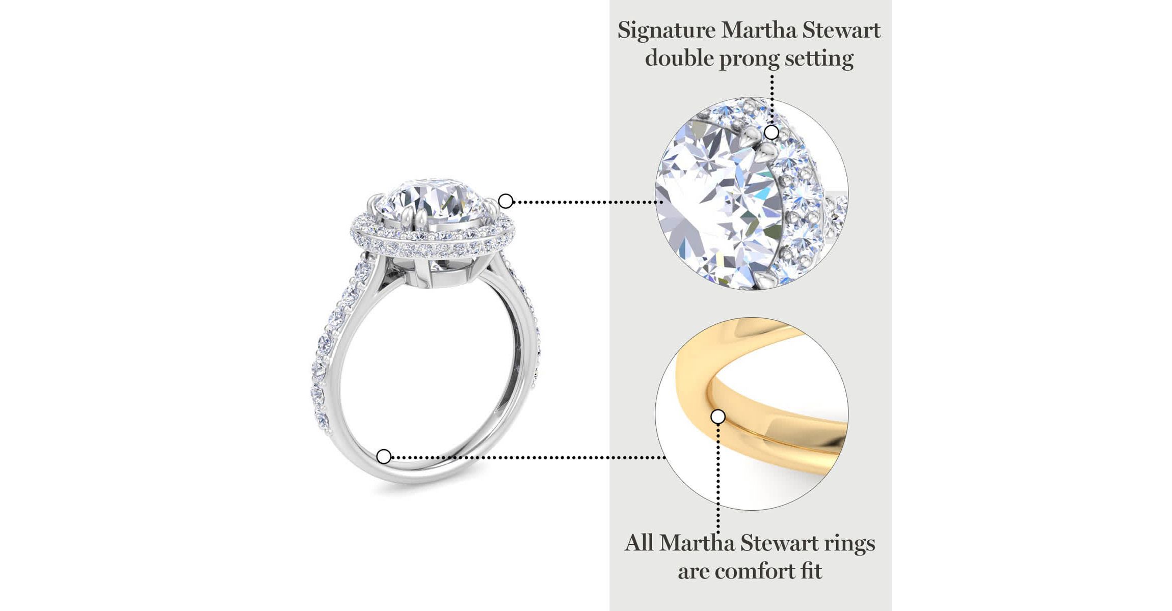 Lab Created 4 Carat Round Lab Grown Diamond Hidden Halo Engagement Ring Available in 14K White and Yellow Gold