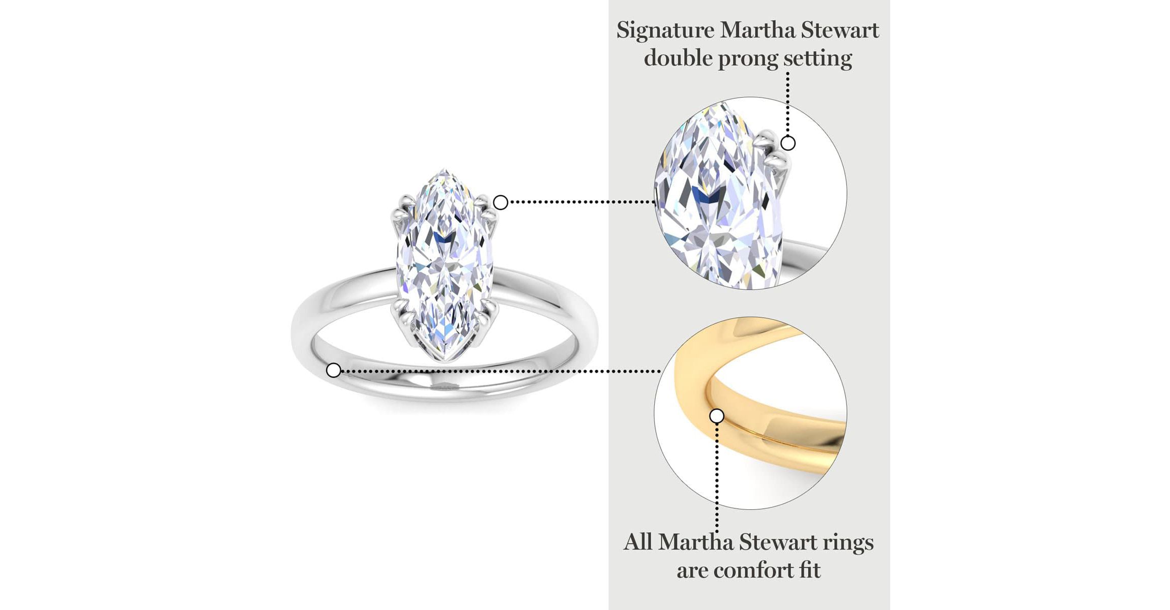 Lab Created 3 Carat Marquise Shape Lab Grown Diamond Solitaire Engagement Ring Available in 14K White and Yellow Gold