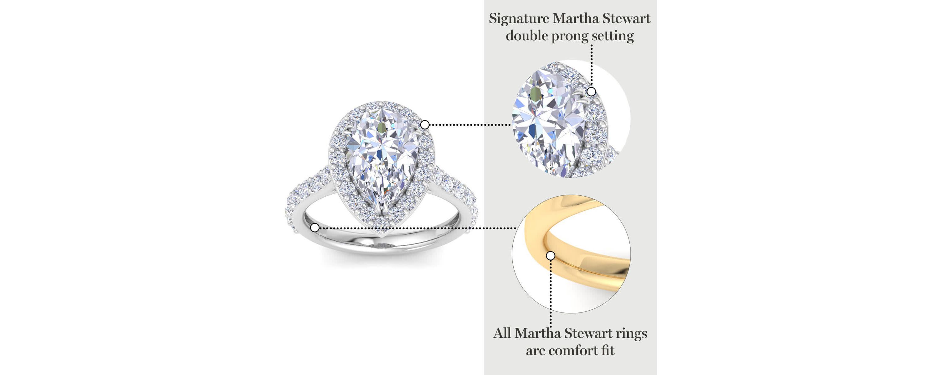 Lab Created 4 Carat Pear Shape Lab Grown Diamond Halo Engagement Ring Available in 14K White and Yellow Gold