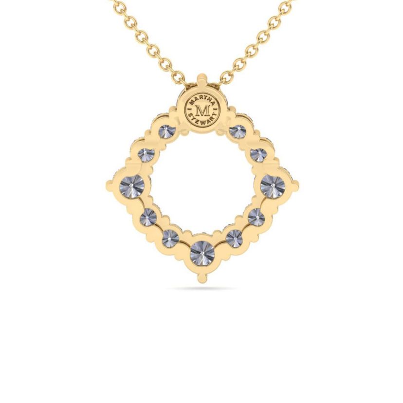 Lab Created 4 Carat Lab Grown Diamond Circle Necklace Available In 14K White and Yellow Gold