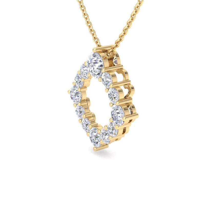 Lab Created 4 Carat Lab Grown Diamond Circle Necklace Available In 14K White and Yellow Gold