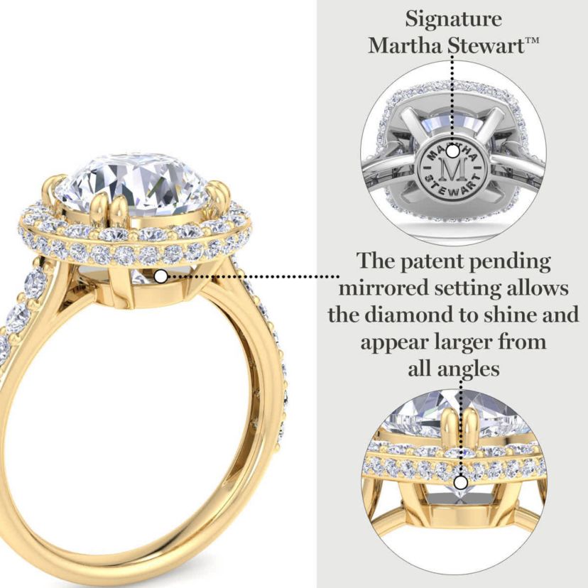 Lab Created 4 Carat Marquise Shape Lab Grown Diamond Hidden Halo Engagement Ring Available in 14K White and Yellow Gold