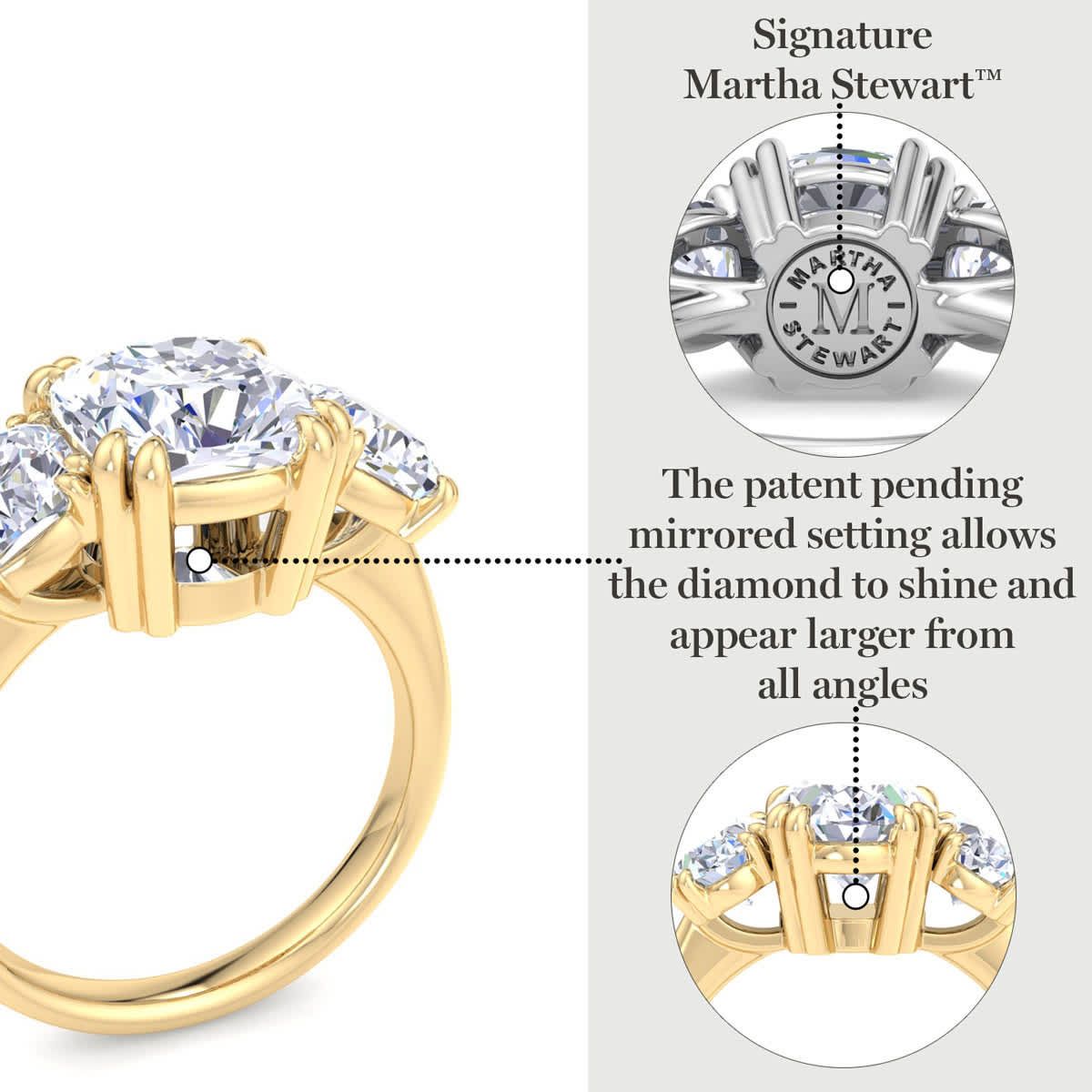 Lab Created 5 Carat Oval Shape Lab Grown Diamond Three Stone Engagement Ring Available in 14K White and Yellow Gold