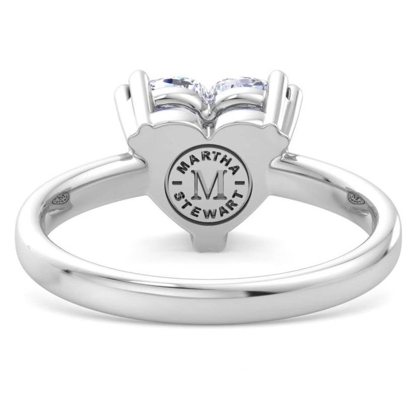 Lab Created 2 Carat Heart Shape Lab Grown Diamond Solitaire Engagement Ring Available in 14K White and Yellow Gold