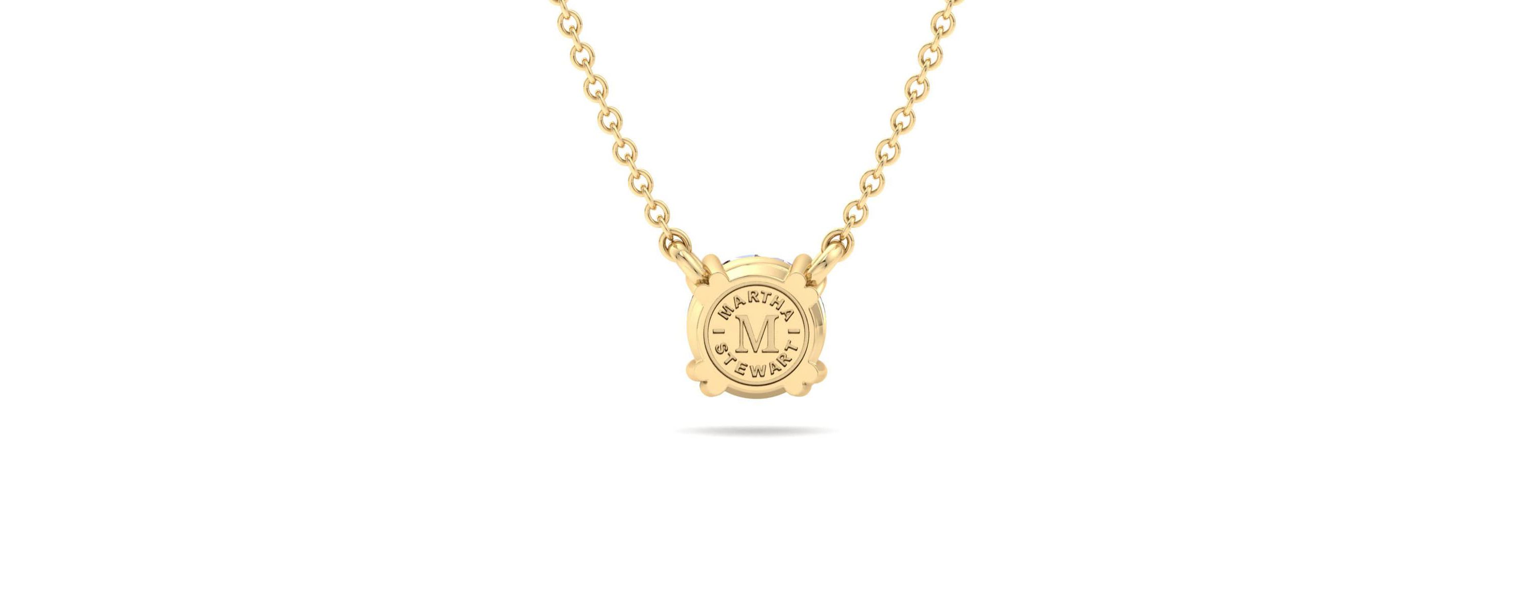 Lab Created 1 Carat Round Shape Lab Grown Diamond Solitaire Necklace Available In 14K White and Yellow Gold