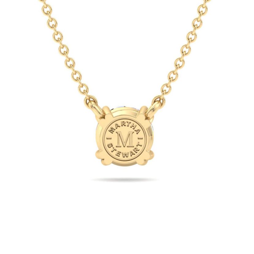 Lab Created 1 Carat Round Shape Lab Grown Diamond Solitaire Necklace Available In 14K White and Yellow Gold