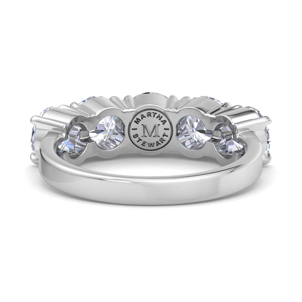 Lab Created 3 Carat Round Lab Grown Diamond Five Stone Engagement Ring Available in 14K White and Yellow Gold