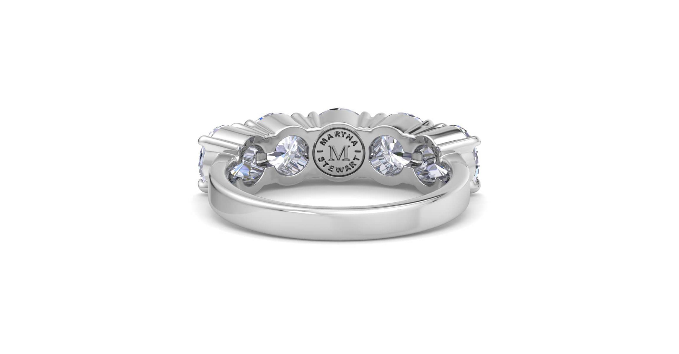 Lab Created 3 Carat Round Lab Grown Diamond Five Stone Engagement Ring Available in 14K White and Yellow Gold