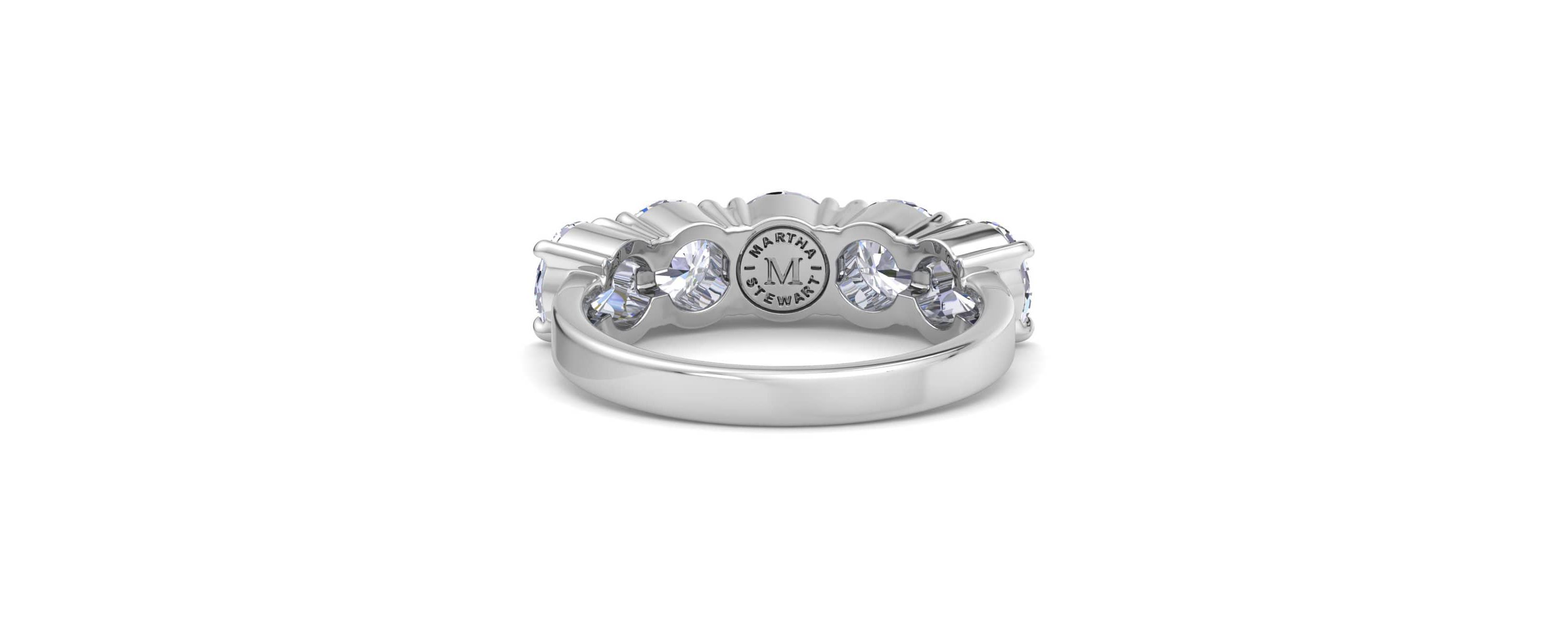 Lab Created 3 Carat Round Lab Grown Diamond Five Stone Engagement Ring Available in 14K White and Yellow Gold