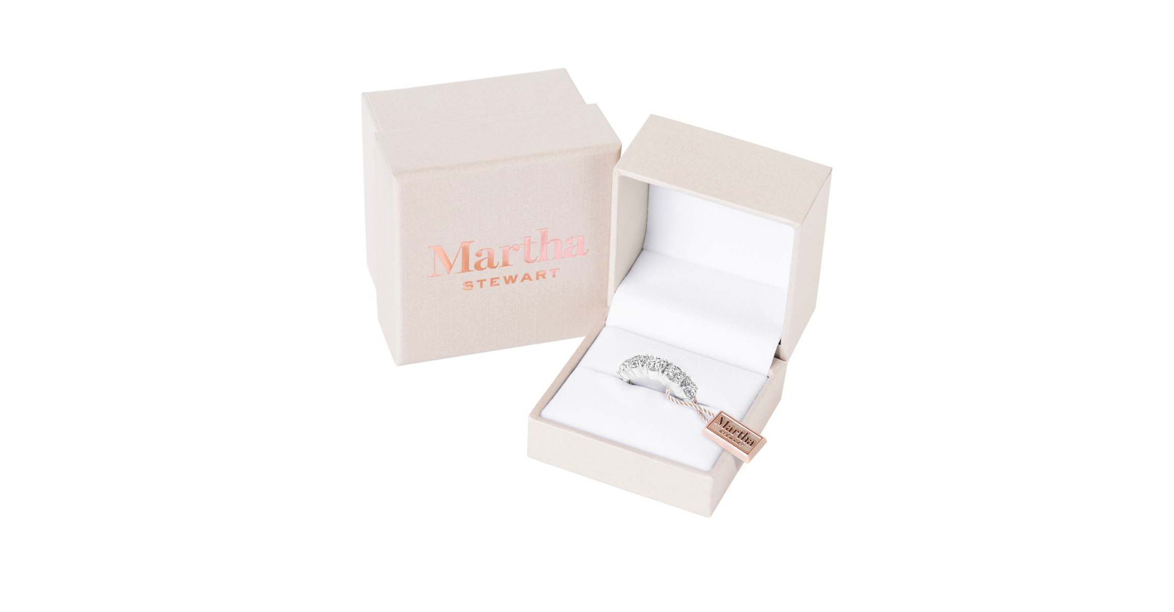 Lab Created 3 Carat Round Lab Grown Diamond Five Stone Engagement Ring Available in 14K White and Yellow Gold
