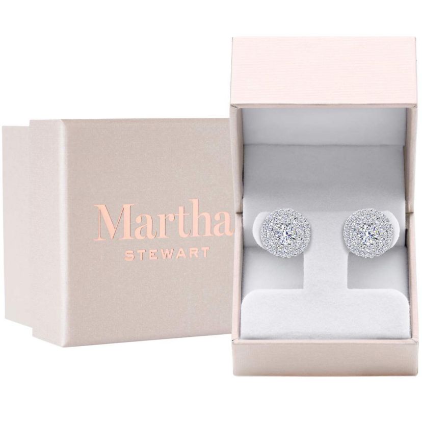 Lab Created 4 Carat Lab Grown Diamond Halo Stud Earrings Available In 14 Karat White Or Yellow Gold