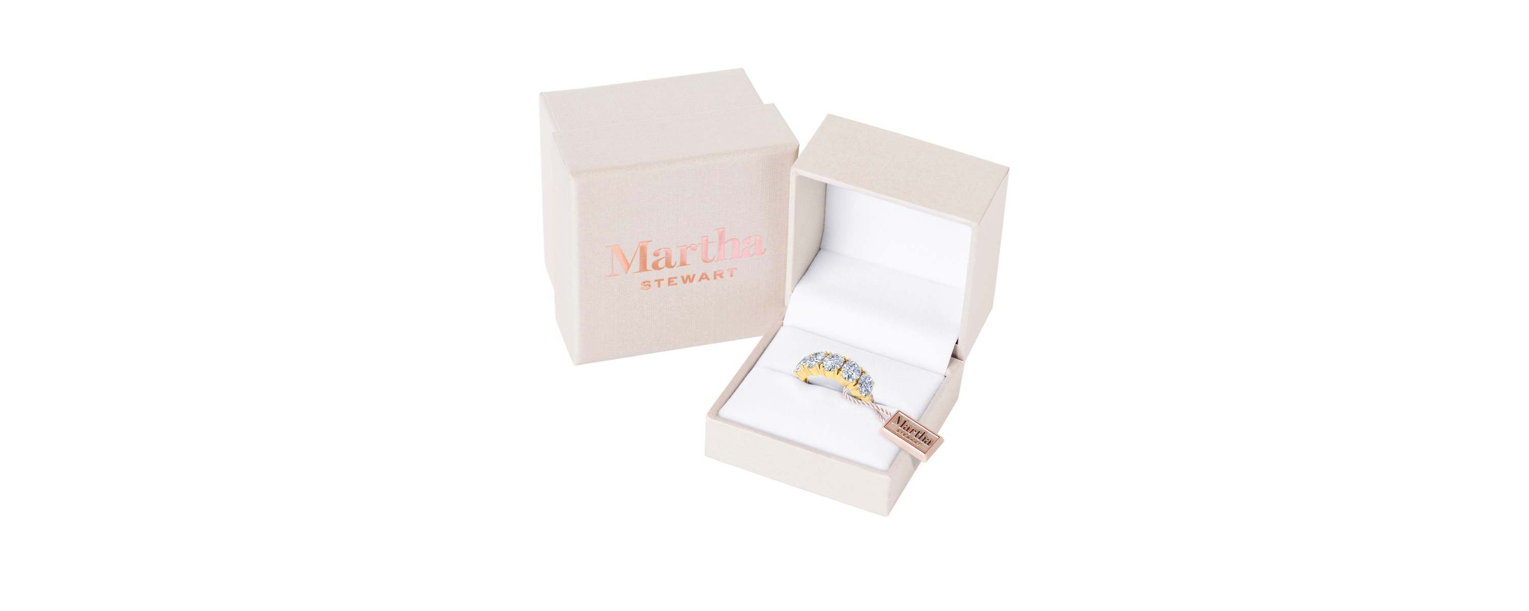 Lab Created 3 Carat Oval Shape Lab Grown Diamond Five Stone Engagement Ring Available in 14K White and Yellow Gold