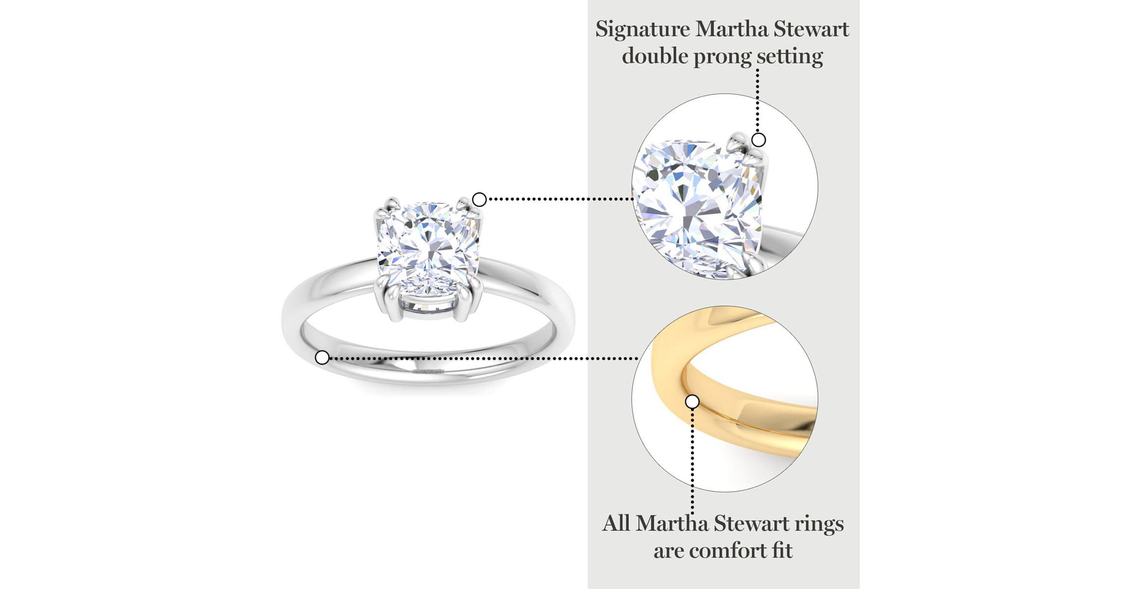 Lab Created 3 Carat Cushion Cut Lab Grown Diamond Solitaire Engagement Ring Available in 14K White and Yellow Gold