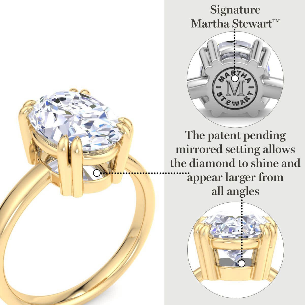 Lab Created 3 Carat Cushion Cut Lab Grown Diamond Solitaire Engagement Ring Available in 14K White and Yellow Gold