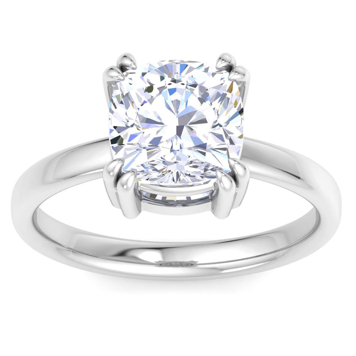 Lab Created 2 Carat Round Shape Lab Grown Diamond Solitaire Engagement Ring Available in 14K White and Yellow Gold