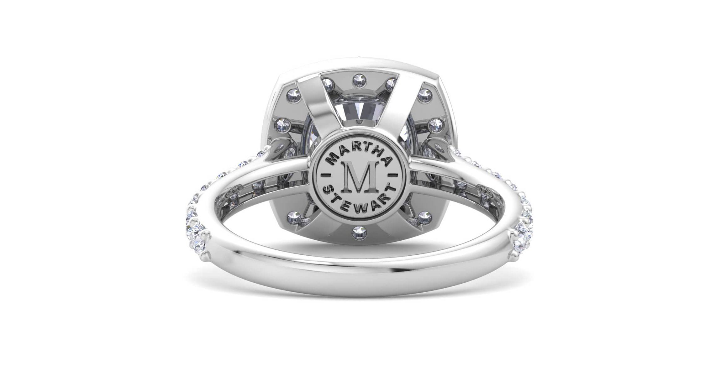 Lab Created 4 Carat Cushion Cut Lab Grown Diamond Halo Engagement Ring Available in 14K White and Yellow Gold