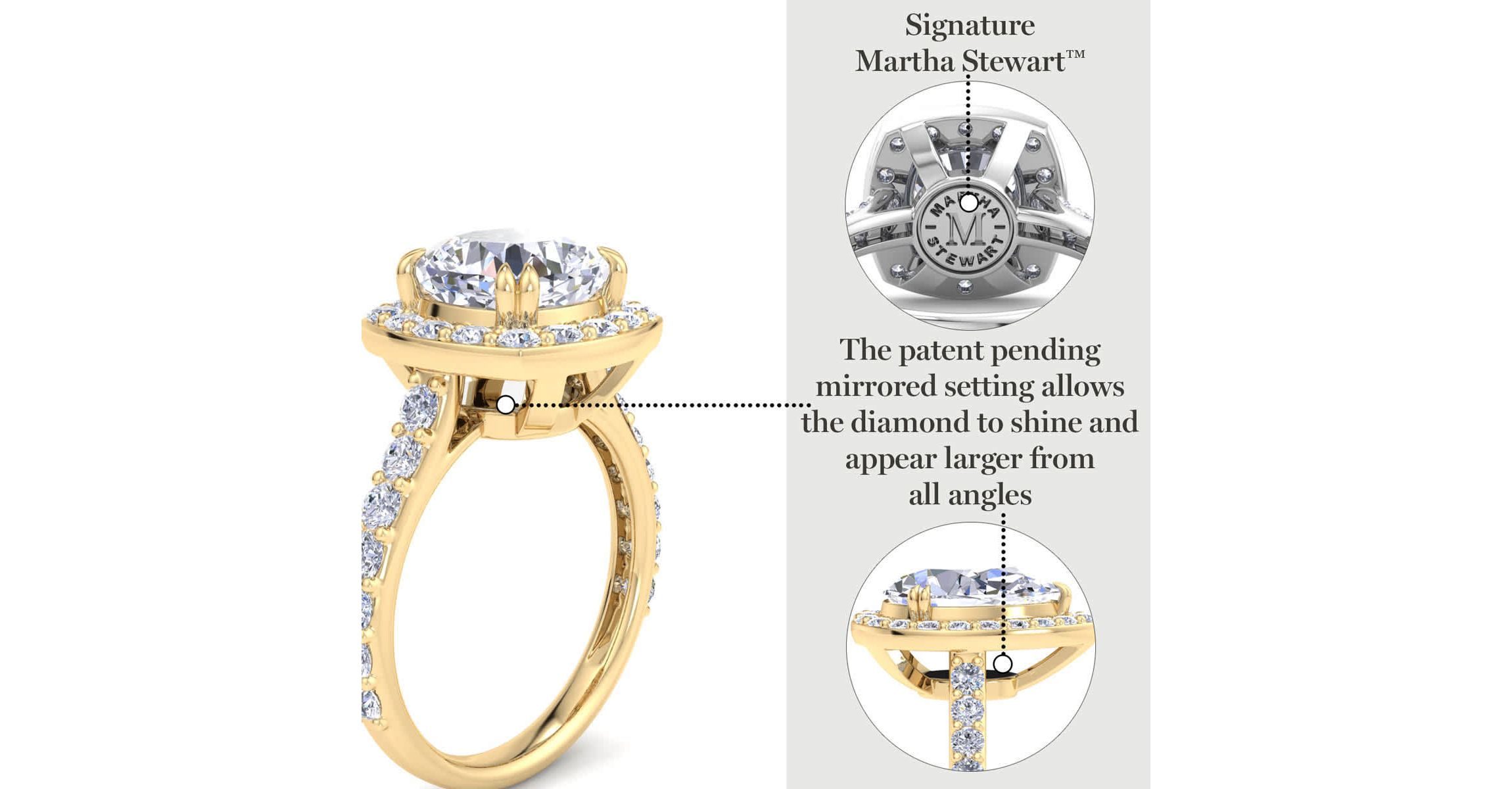 Lab Created 4 Carat Cushion Cut Lab Grown Diamond Halo Engagement Ring Available in 14K White and Yellow Gold