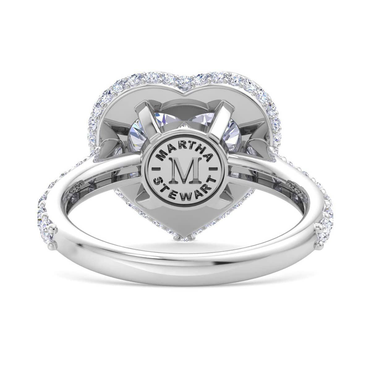 Lab Created 4 Carat Heart Shape Lab Grown Diamond Hidden Halo Engagement Ring Available in 14K White and Yellow Gold